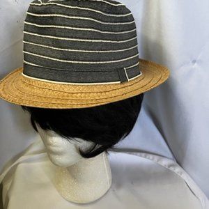 Striped Black and Tan Women's Fedora Hat